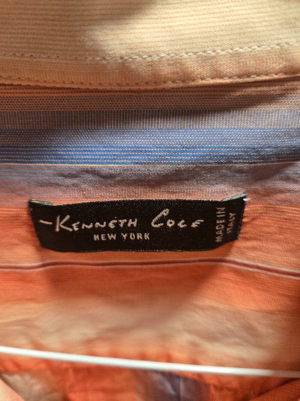 Vintage Men's Kenneth Cole NY premium line button down shirt made in Italy